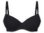 Un soutien-gorge noir avec des bretelles larges.