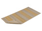 Un tapis beige avec des rayures jaunes.