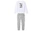 T-shirt blanc à manches longues avec imprimé 'Wednesday' et pantalon de pyjama gris à motifs