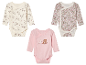 Trois adorables bodys pour bébé avec fermeture croisée.