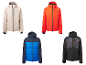 Vestes de ski homme CRIVIT : beige, orange, bleue et noire avec motif.