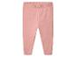 Legging bébé rose uni avec taille élastique.