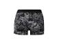 Boxer homme à motif abstrait gris et noir, avec ceinture élastique noire.