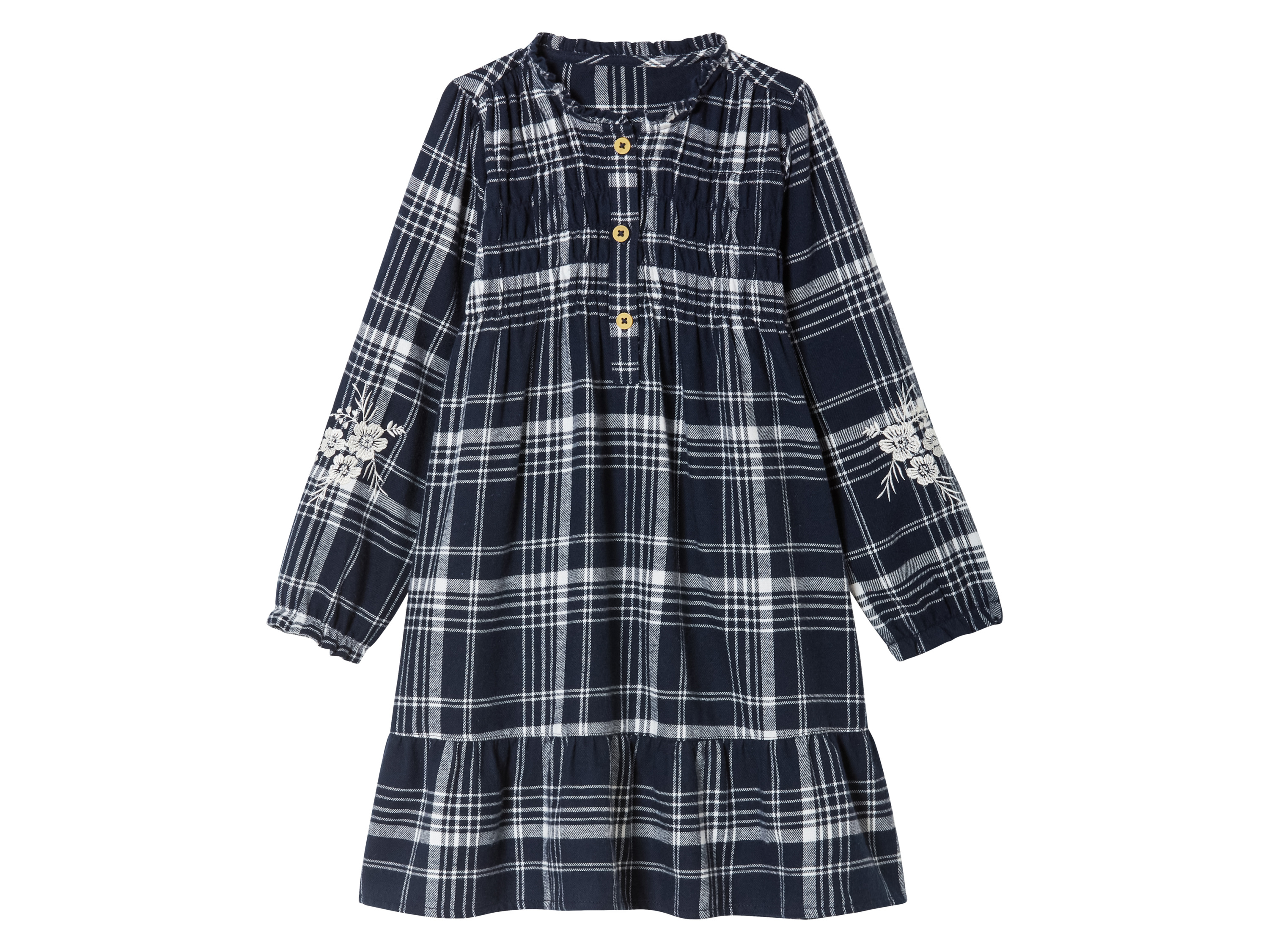 lupilu® Robe en flanelle petite fille (2 ans et demi-3 ans, bleu foncé)