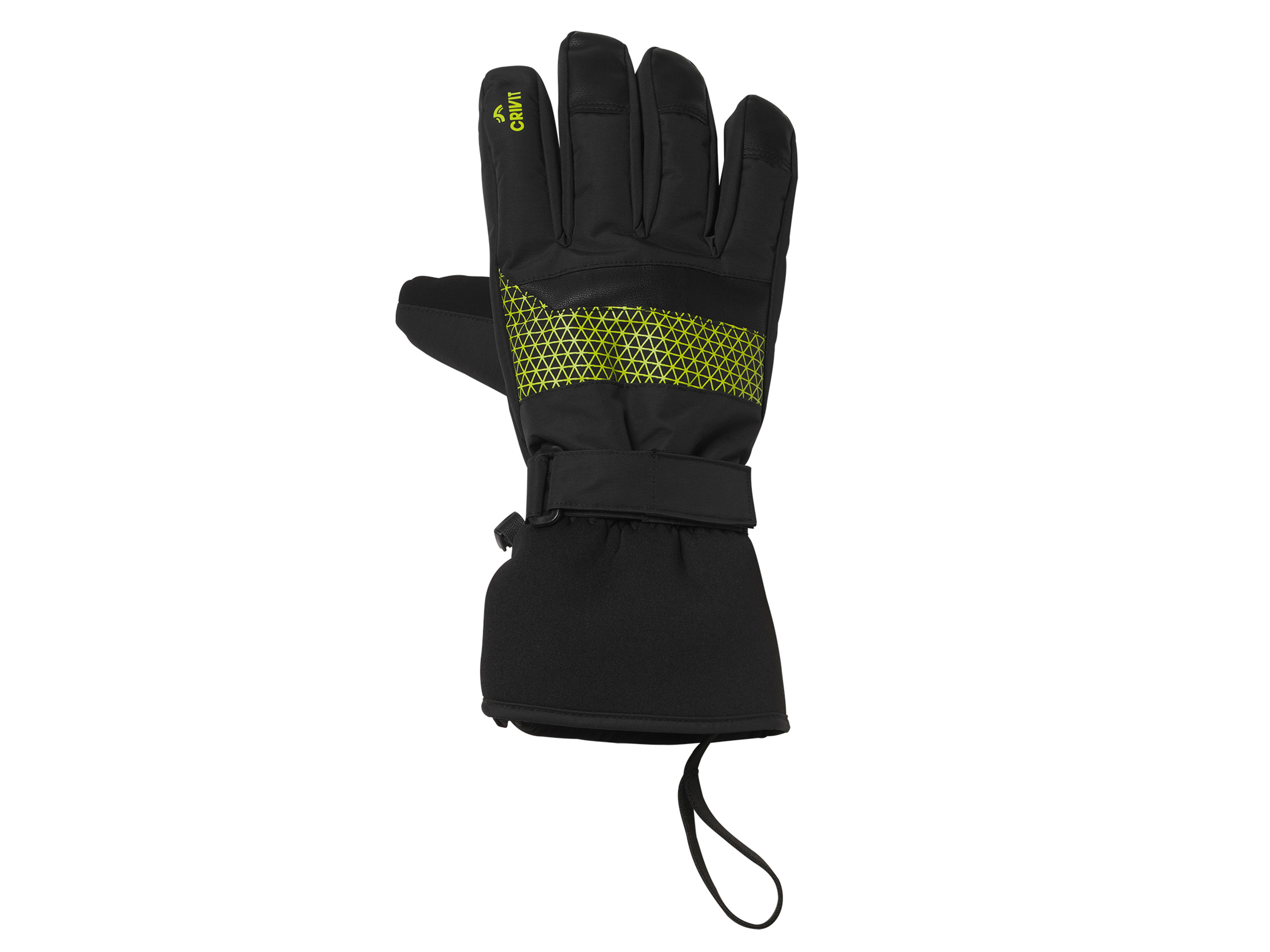 CRIVIT Gants de ski unisexe (7,5, noir/citron vert)