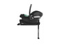 Un siège auto bébé Maxi-Cosi Aton noir avec un rembourrage vert.