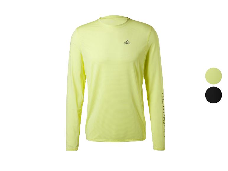 T-shirt à manches longues vert lime avec un logo sur la poitrine et un imprimé sur la manche