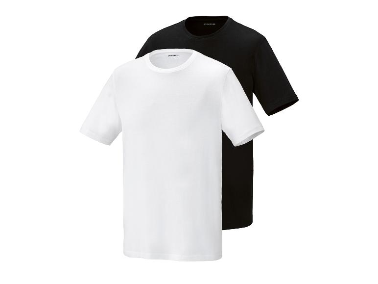 Deux t-shirts Parkside pour hommes, un blanc et un noir.