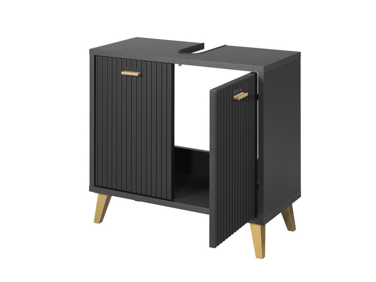 Aller en mode plein écran : Meuble sous-vasque, 60,4 x 55 x 28 cm, anthracite - Image 3