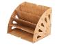 Organisateur de bureau en bois avec plusieurs compartiments pour documents et fournitures de bureau.