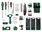Ensemble d'outils variés comprenant tournevis, clés, forets et outils miniatures.