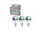 Trois ampoules LED intelligentes multicolores avec emballage, 4.9W, 470lm, culot E14.