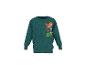 Sweat-shirt enfant vert foncé avec motif dinosaure et texte 'DINO EXPERT'.
