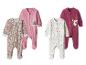 Pyjamas bébé : motifs floraux, pois et unis.