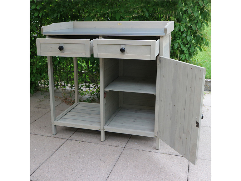 Aller en mode plein écran : HABAU Table de jardin avec armoire inférieure, 98 x 48 x 95 cm - Image 8