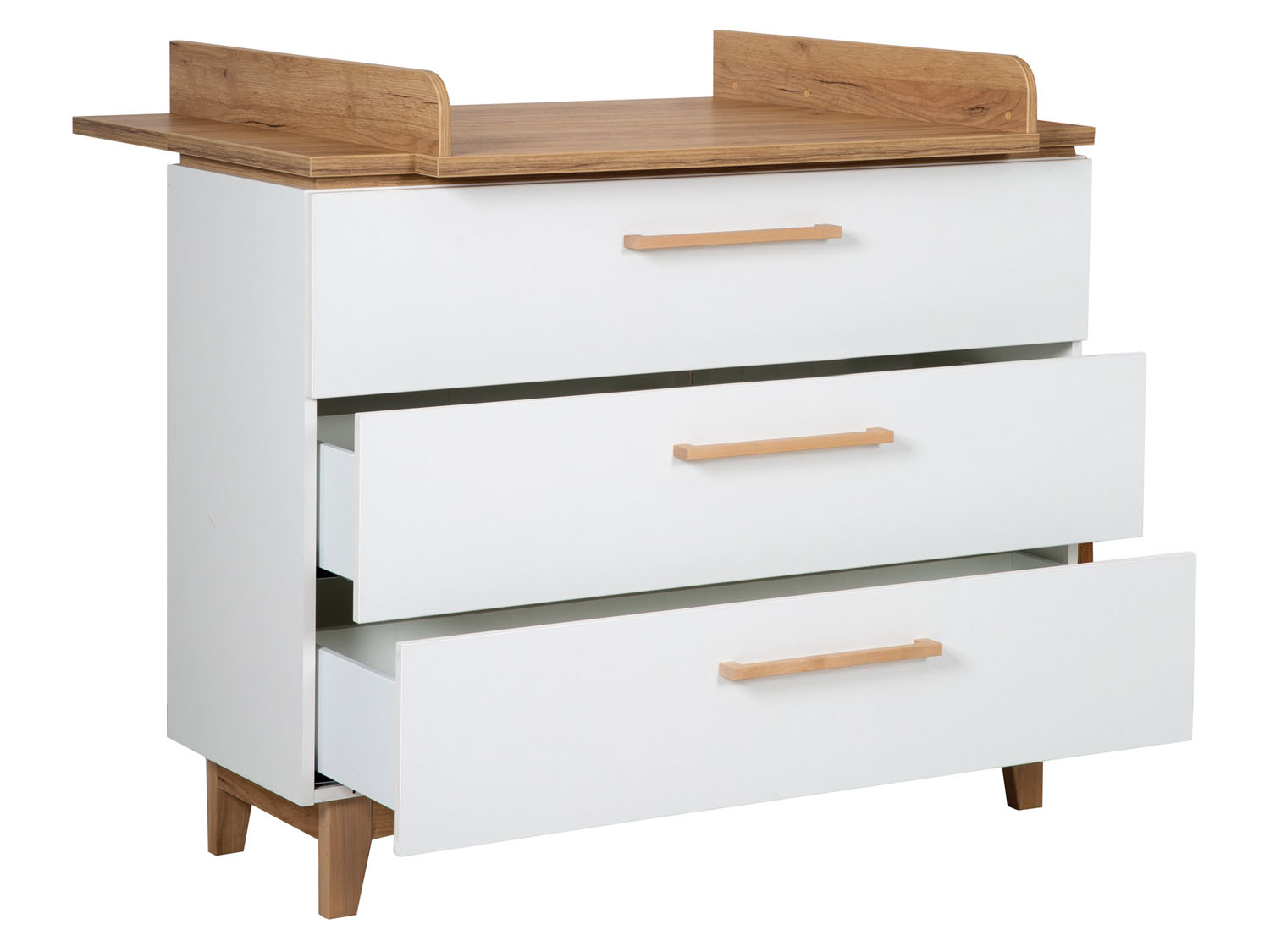 ROBA Commode Finn – Avec table à langer – 3 tiroirs – / Chêne doré - vue 3