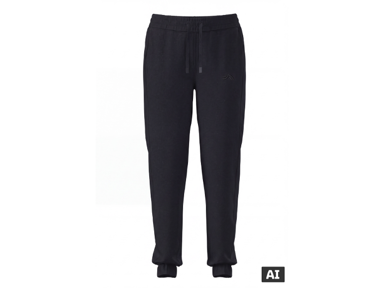 Pantalon de jogging noir avec taille élastique et chevilles resserrées.