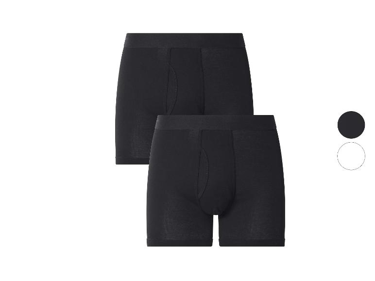 Lot de deux boxers noirs pour hommes, avec un cercle noir et un cercle blanc à droite.