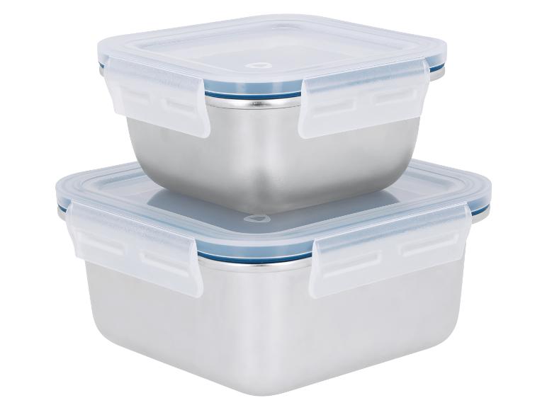 Set de 2 boîtes de conservation en acier inoxydable