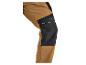 Pantalon de travail beige avec genouillères noires.