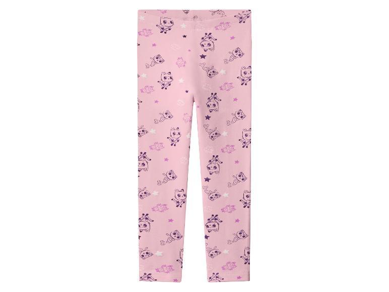 Legging rose pour enfant avec imprimé chats et étoiles