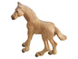 Un cheval en plastique jouet de couleur beige.