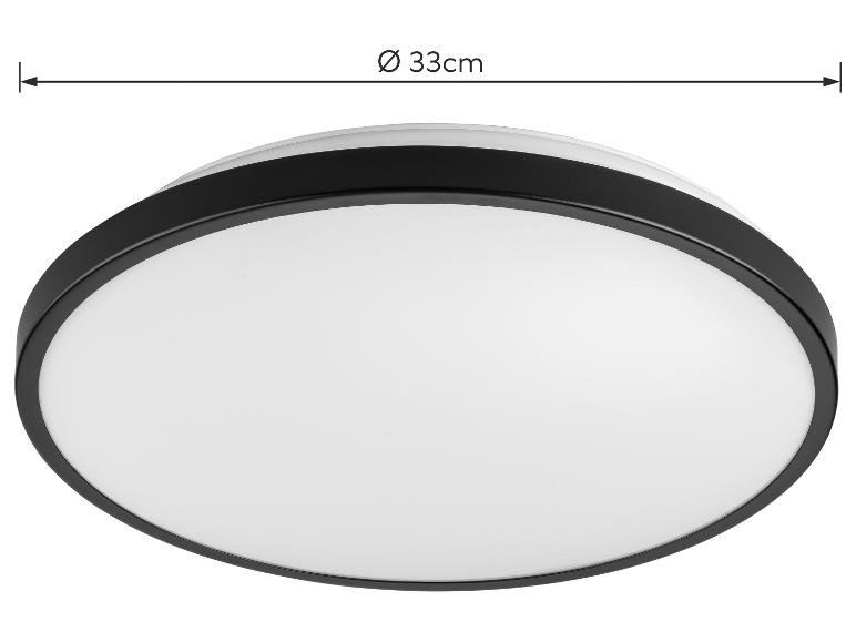 Plafonnier LED rond noir et blanc, d'un diamètre de 33 cm