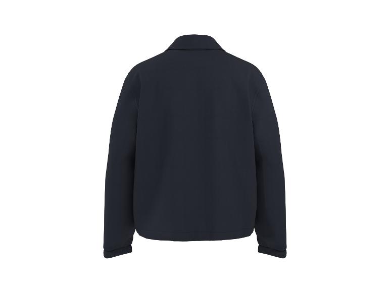 Veste homme bleu marine avec col, vue de dos.