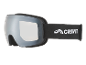 Masque de ski noir avec verres miroirs et sangle élastique avec le texte « S2 SPEQ GmbH ».