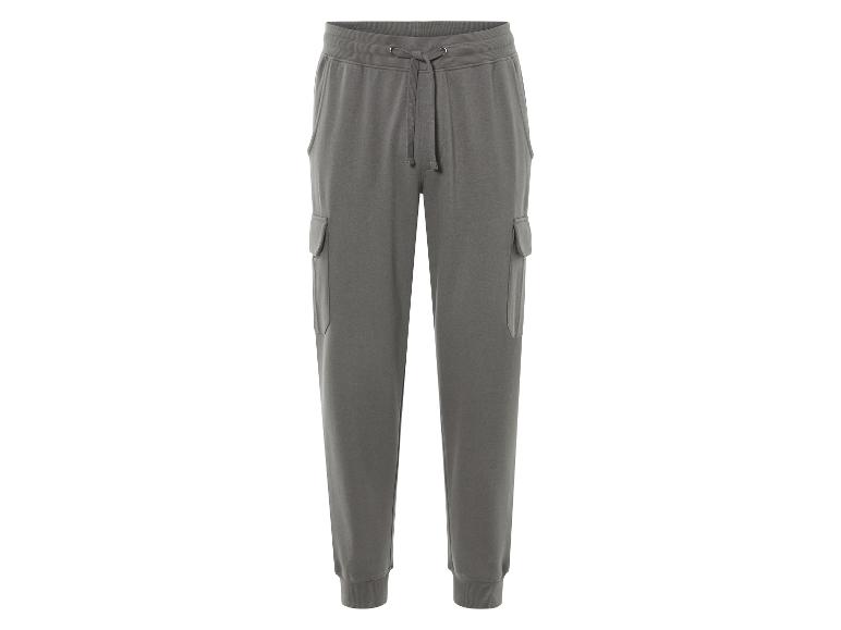Pantalon de jogging gris avec des poches cargo.