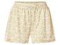 Short beige à motif coquillages avec taille élastique.