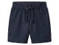 Short de sport bleu foncé pour enfant avec taille élastique et cordon de serrage.