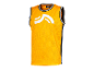 Débardeur de basket Crivit jaune avec finitions noires et blanches.