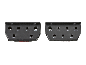 Deux supports muraux noirs pour tournevis avec marquages de tailles.