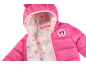 Veste rose pour enfant avec capuche et doublure à motifs de souris et de fleurs.