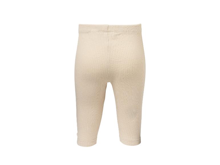 Legging côtelé beige clair pour bébé, vue arrière.