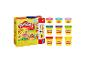 Ensemble Play-Doh Bright Rainbow avec 9 pots de pâte à modeler colorée.