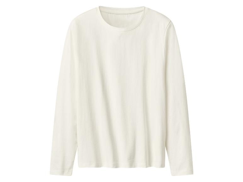 T-shirt blanc uni à manches longues