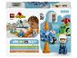 Boîte de LEGO® DUPLO® 10471 La moto de police bleue avec figurine et cônes.