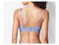 Un soutien-gorge bleu avec des bretelles larges.
