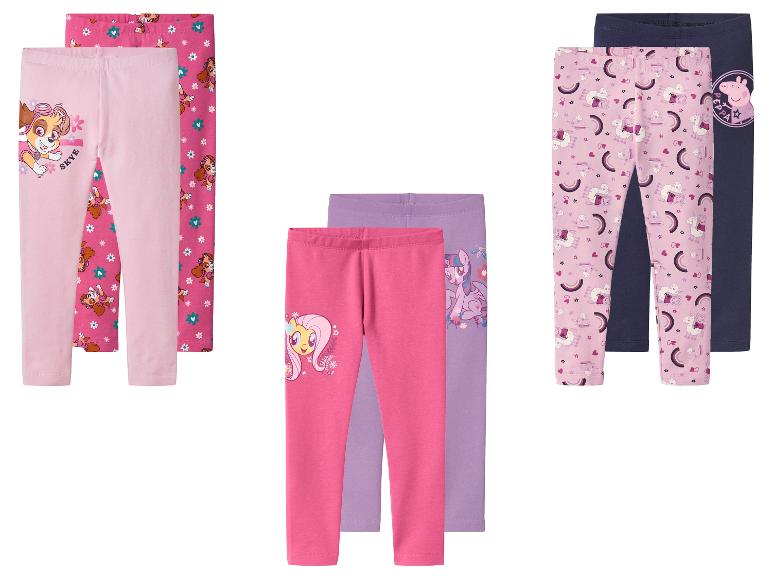 Leggings pour filles avec motifs Pat' Patrouille, My Little Pony et Peppa Pig