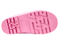 Bottes en caoutchouc roses pour enfants avec semelle texturée.