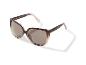 Lunettes de soleil femme avec monture marron et verres teintés.