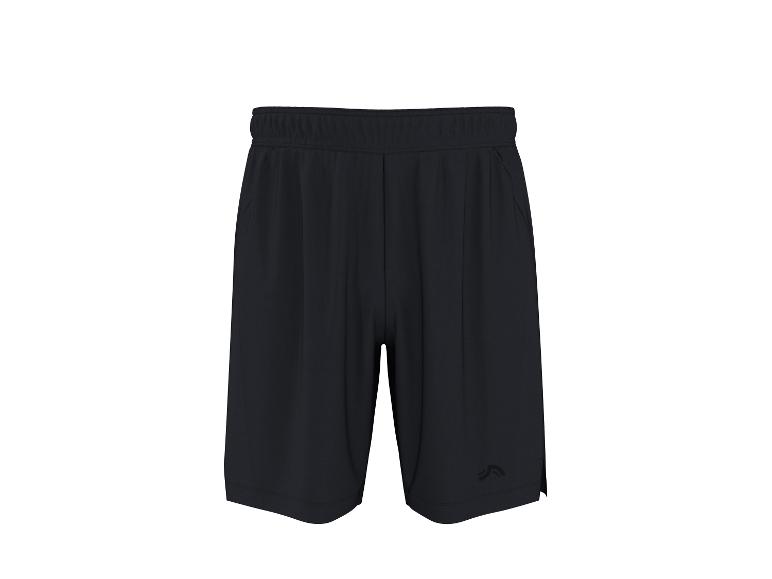 Short de sport noir avec taille élastique et logo discret.