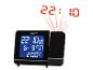 Réveil numérique LIVARNO avec projection de l'heure et écran bleu.