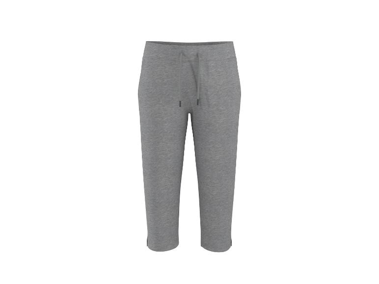 Pantalon de jogging capri gris pour femme avec cordon de serrage à la taille.