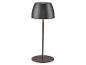 Lampe de table sans fil noire avec base et poteau en métal