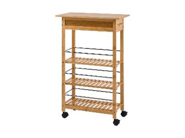 LIVARNO® Desserte de cuisine en bambou Chariot de niche en bambou.