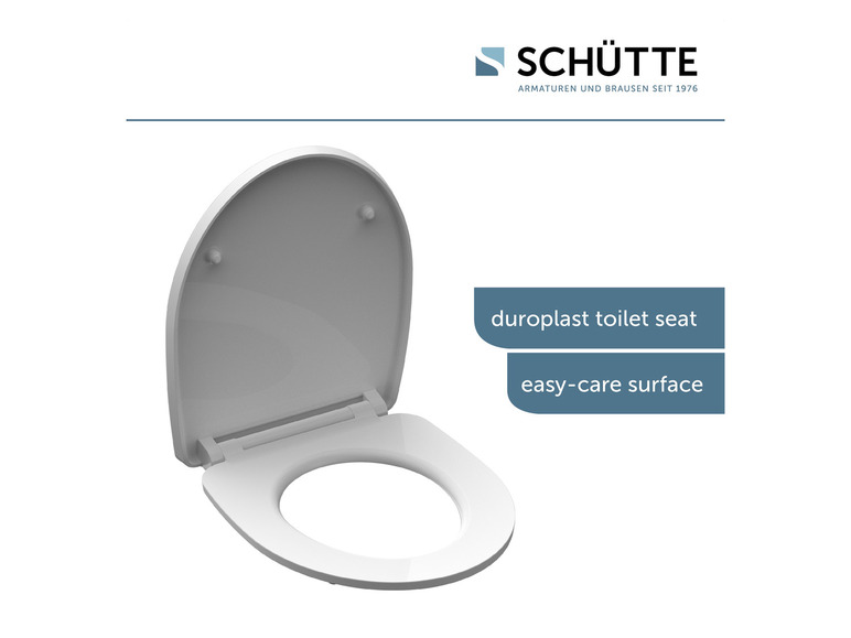 Siège de toilette SCHÜTTE - Thermoplastique - Antibactérien - Fermeture  douce - Laqué