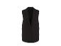 Long blazer noir sans manches avec fermeture à un bouton